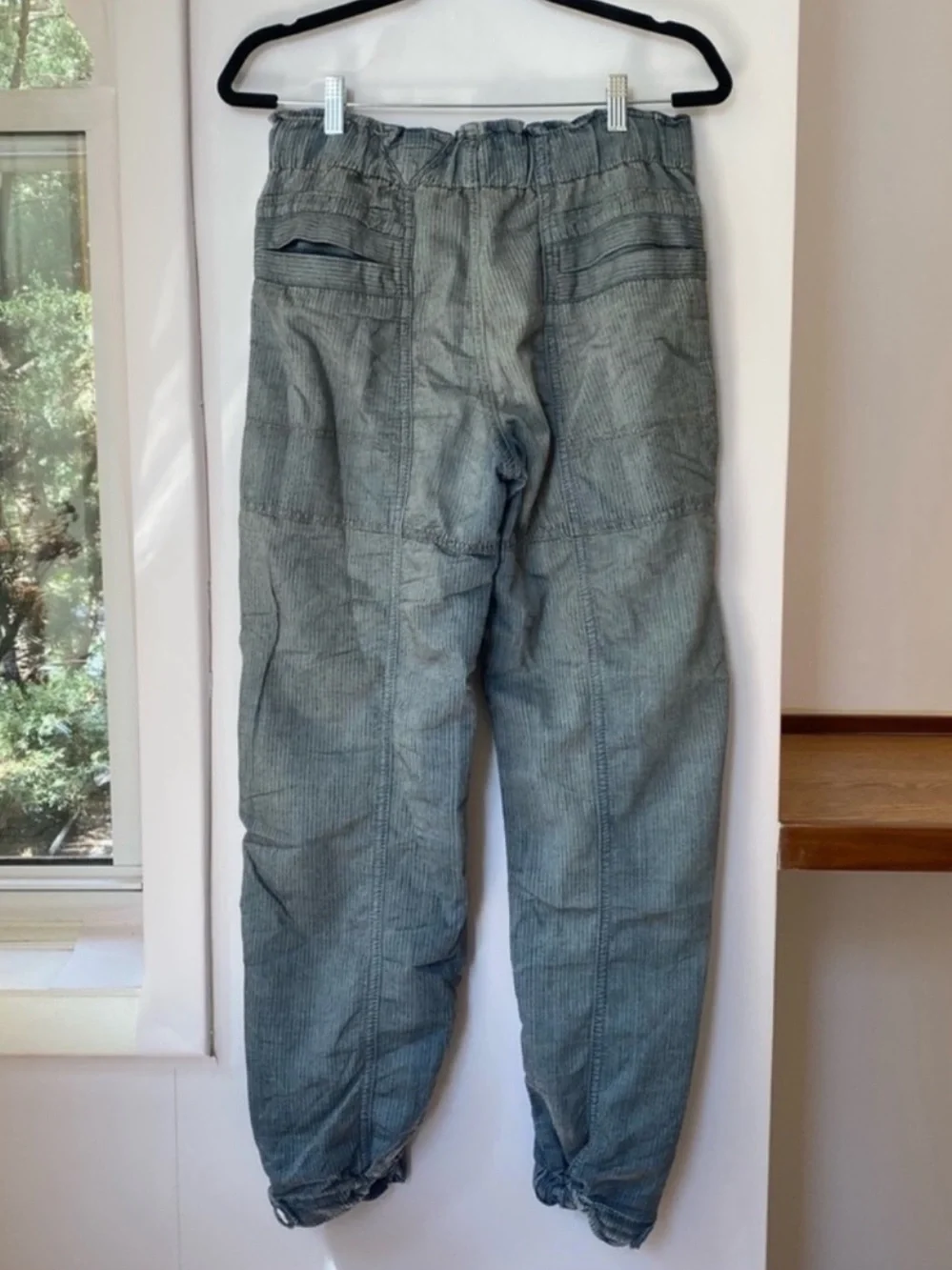 NWT Free People Wide-Leg Drawstring Jogger Jeans Blue Small